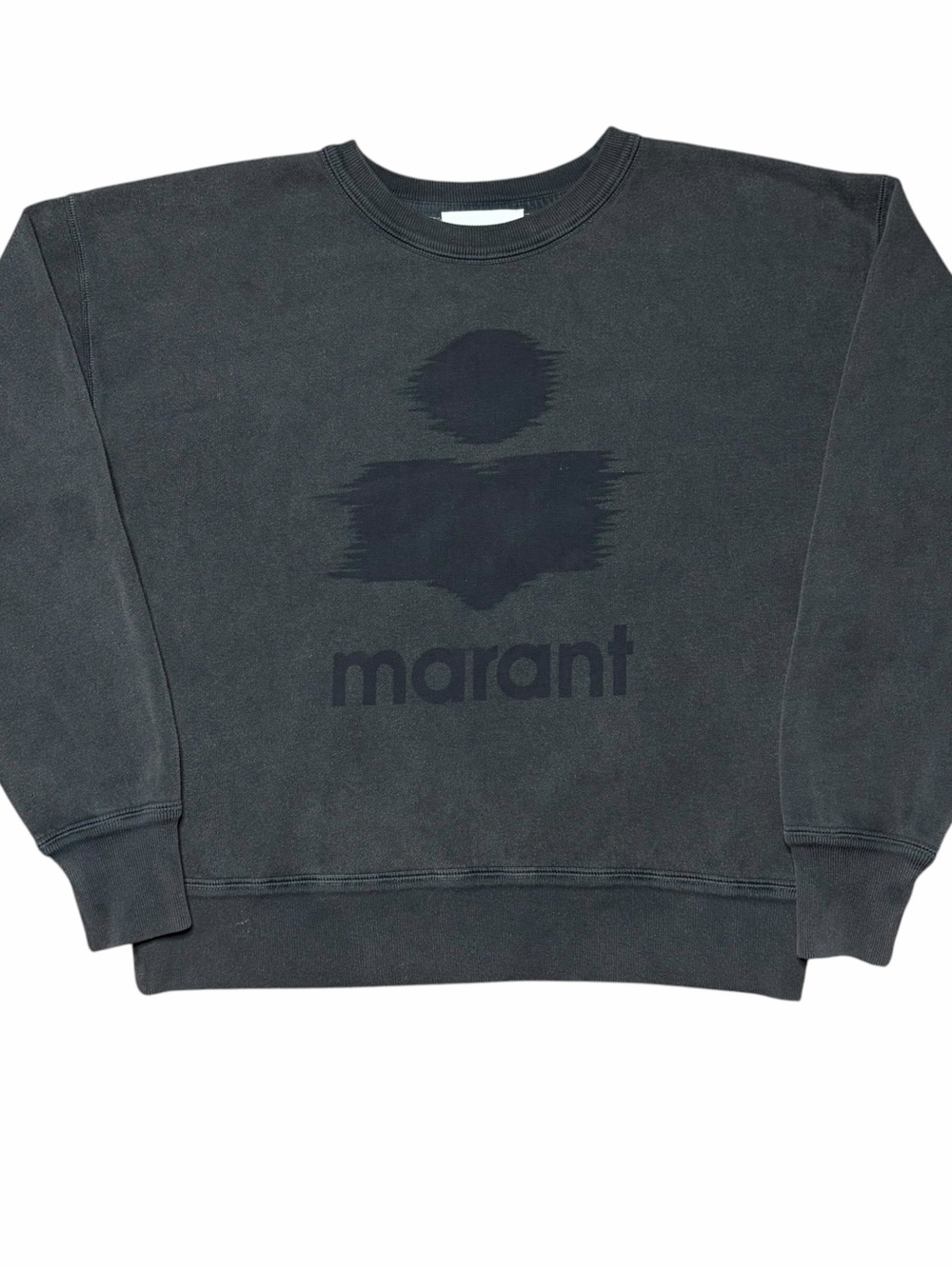 Isabel Marant Mikoy Sweatshirt Logo Crewneck Gray Black Size 38